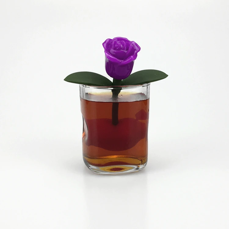 Silicone Rose Heart Shaped gold tea infuser strainer