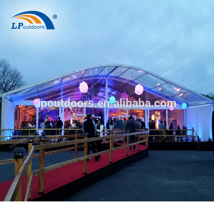 waterproof aluminum frame arcum party tent with ceiling decoration for wedding banquet event