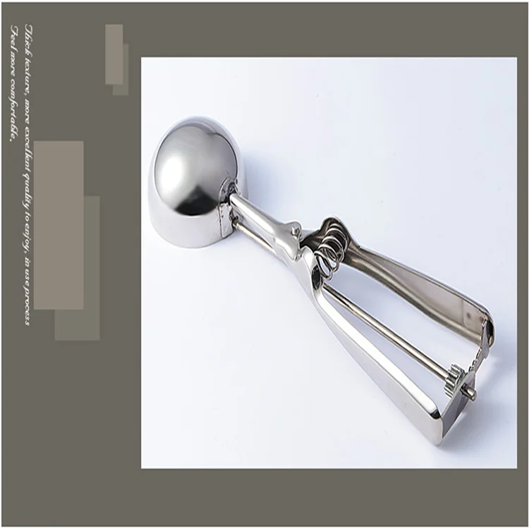 Best selling kitchen gadgets Stainless steel ice cream spoon fruit spoon semi-automatic adjustment ice cream scoop