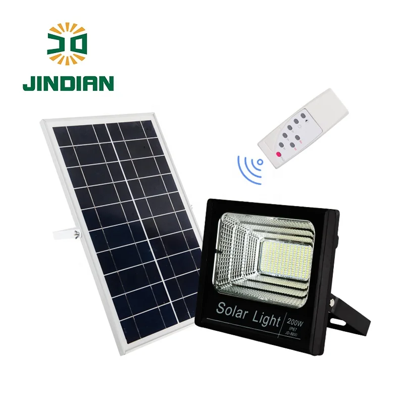 Jindian 2 years warranty SMD 200w solar flood lights outdoor
