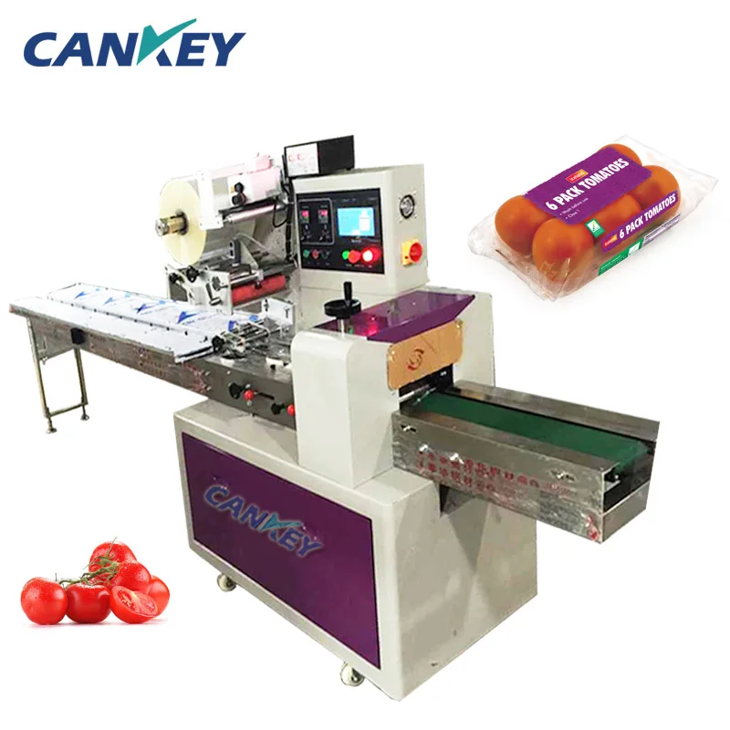 Auto Horizontal Tomato Apple Packaging Fresh Fruit Packing Machine