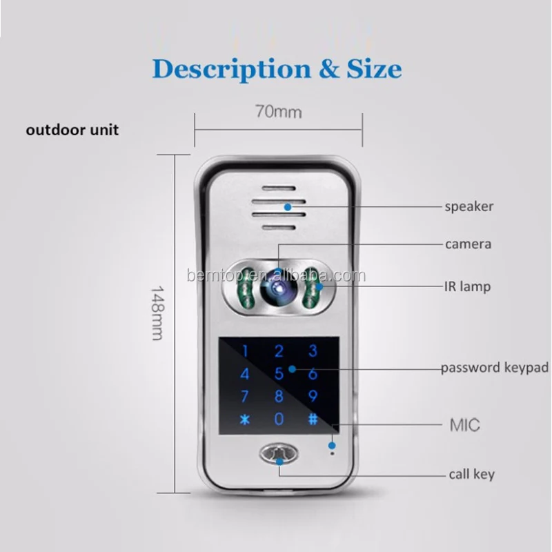 
Hot New Password and APP unlock door wifi video doorbell wireless video door phone intercom 150 degree Temper Alarm 