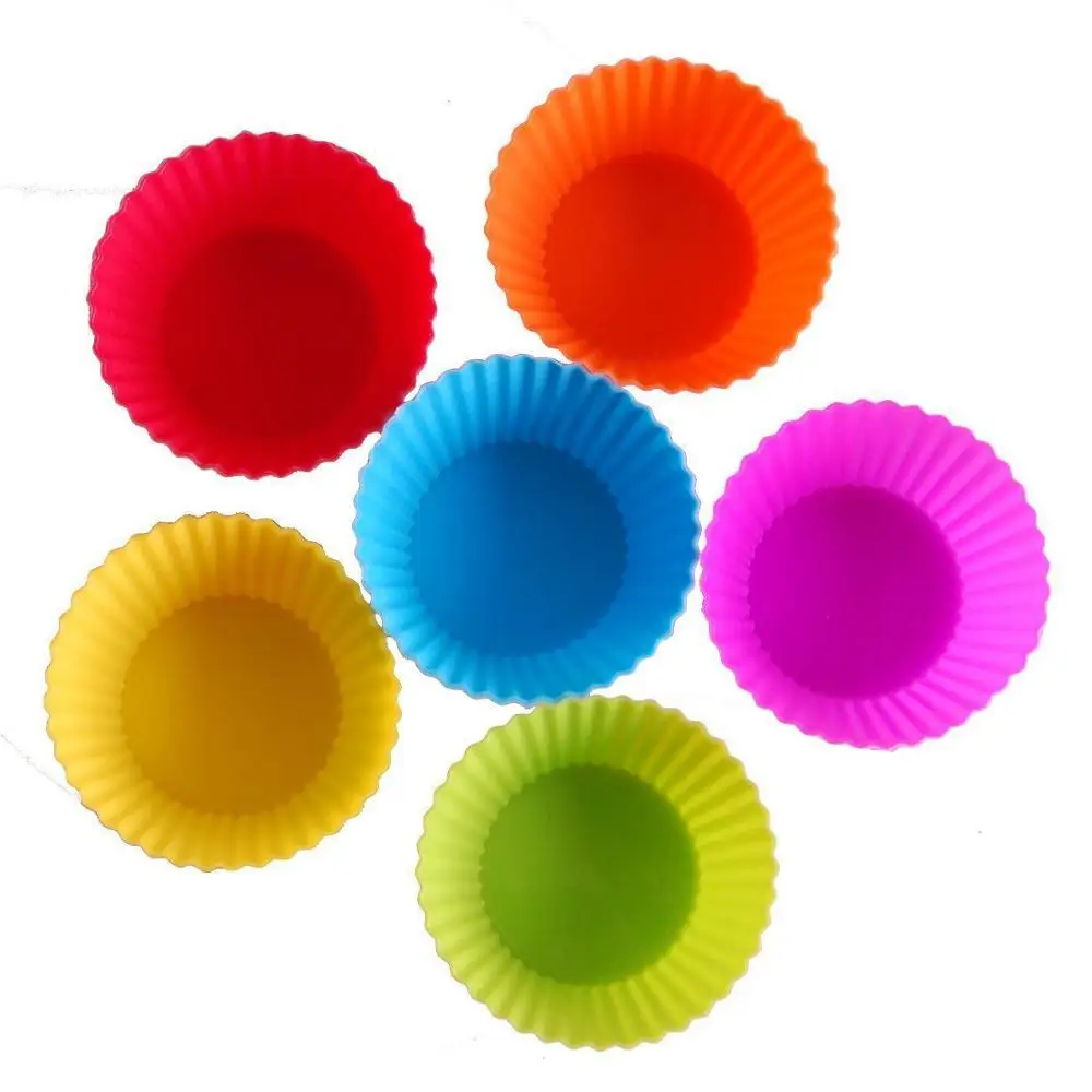 Hot Selling Reusable Silicone Baking Cups Round Shape Muffin Cupcake Liners Maker DIY Kitchen Bakeware