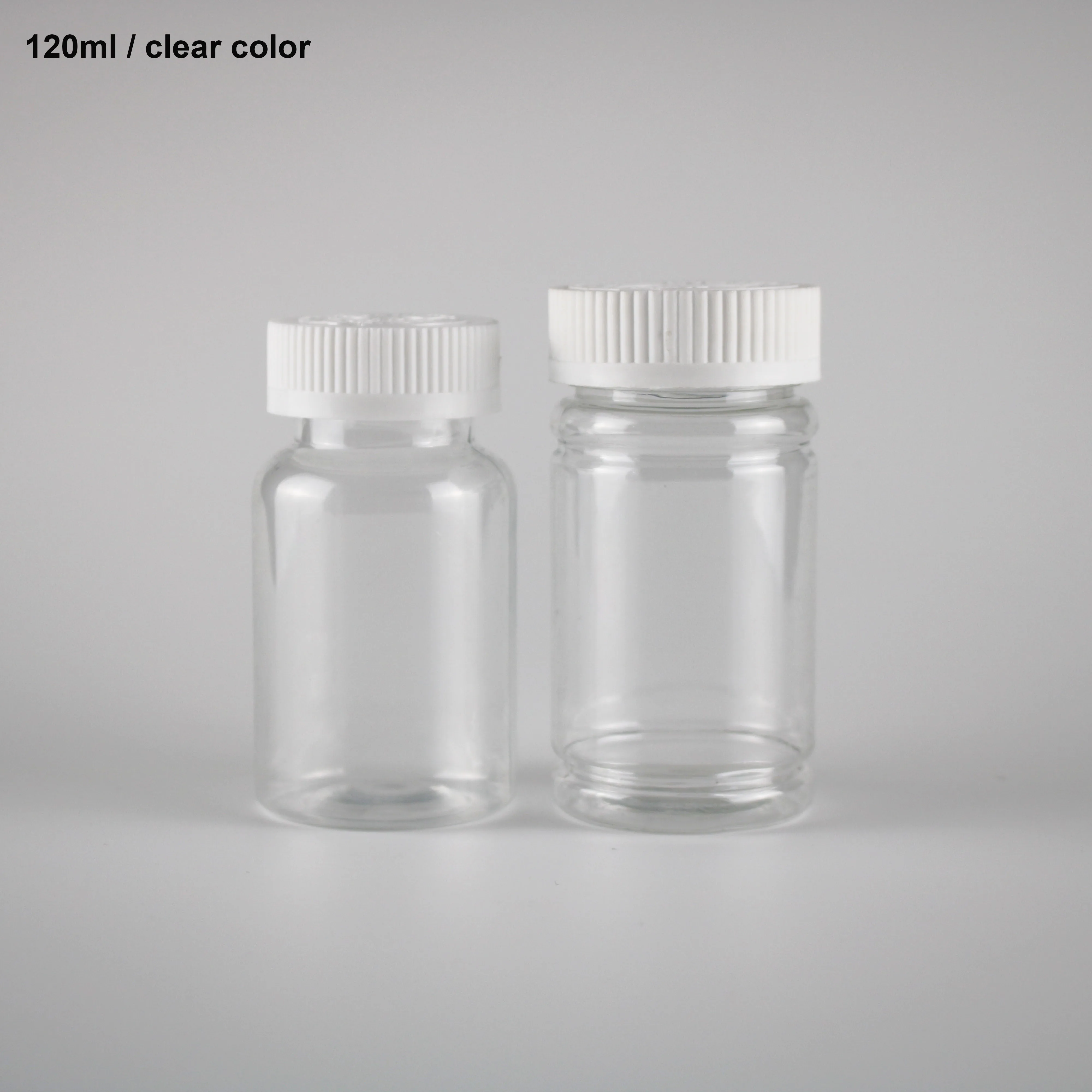 
clear plastic PET 120ml medicine bottle for capsule pill packaging 