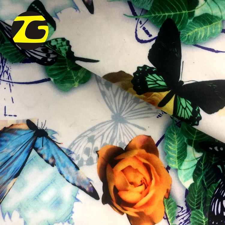 
95 cotton 5 spandex butterfly flower poplin printed fabric for customer 