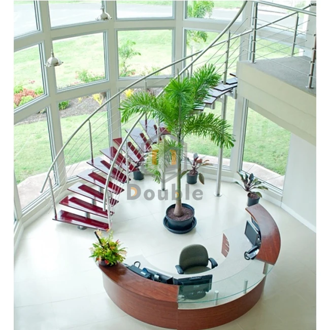 
Customized Wooden Curved Structure Staircase/Luxury stairs 