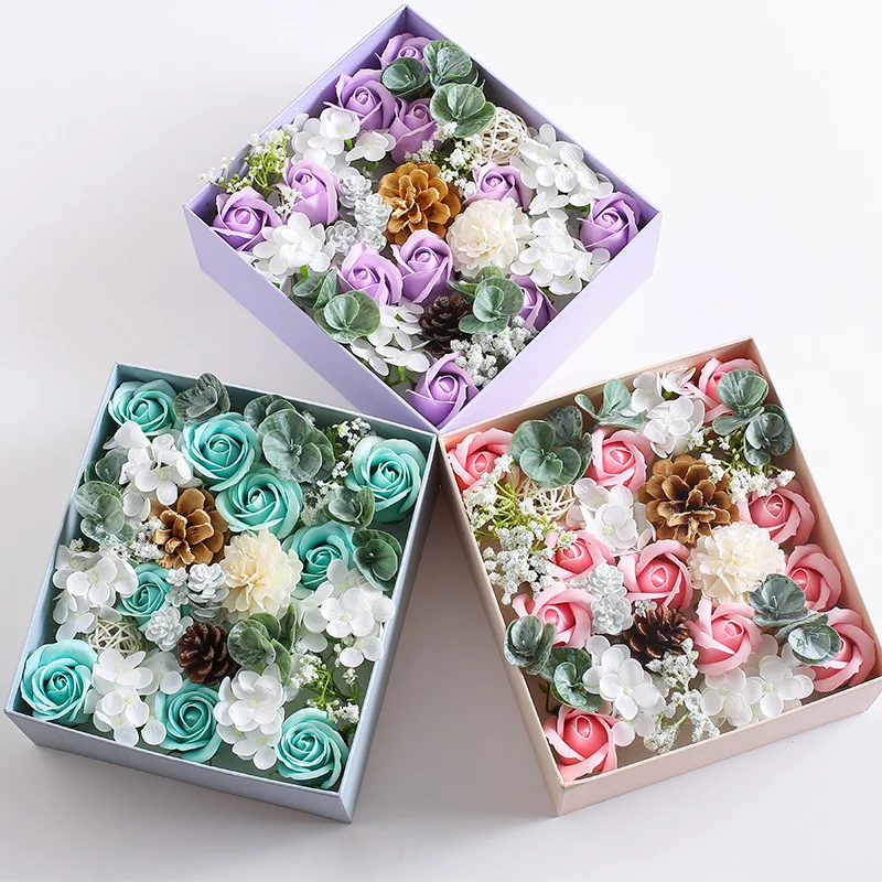wholesale hot sell best gift  artificial soap flower box made in china