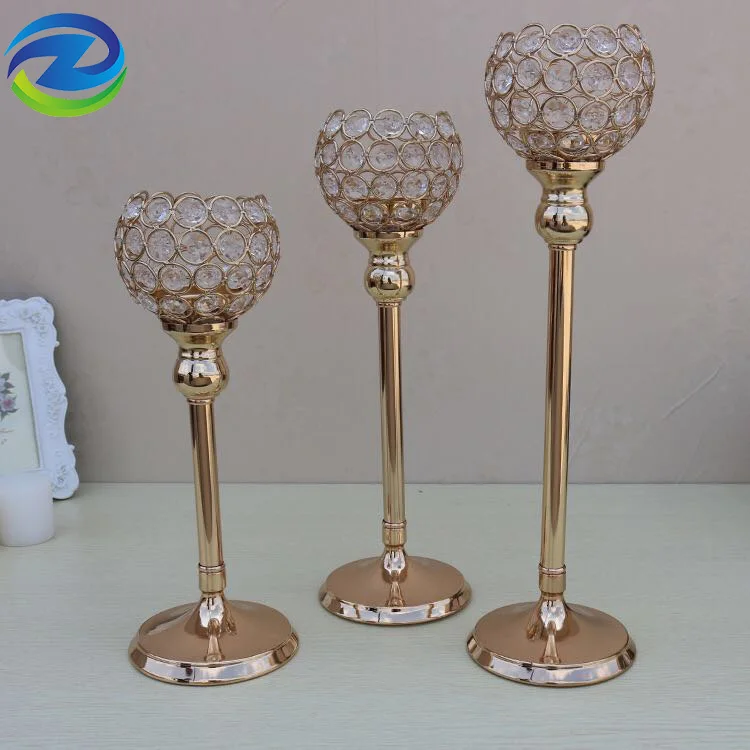 Wedding decoration table centerpieces metal crystal candle holder