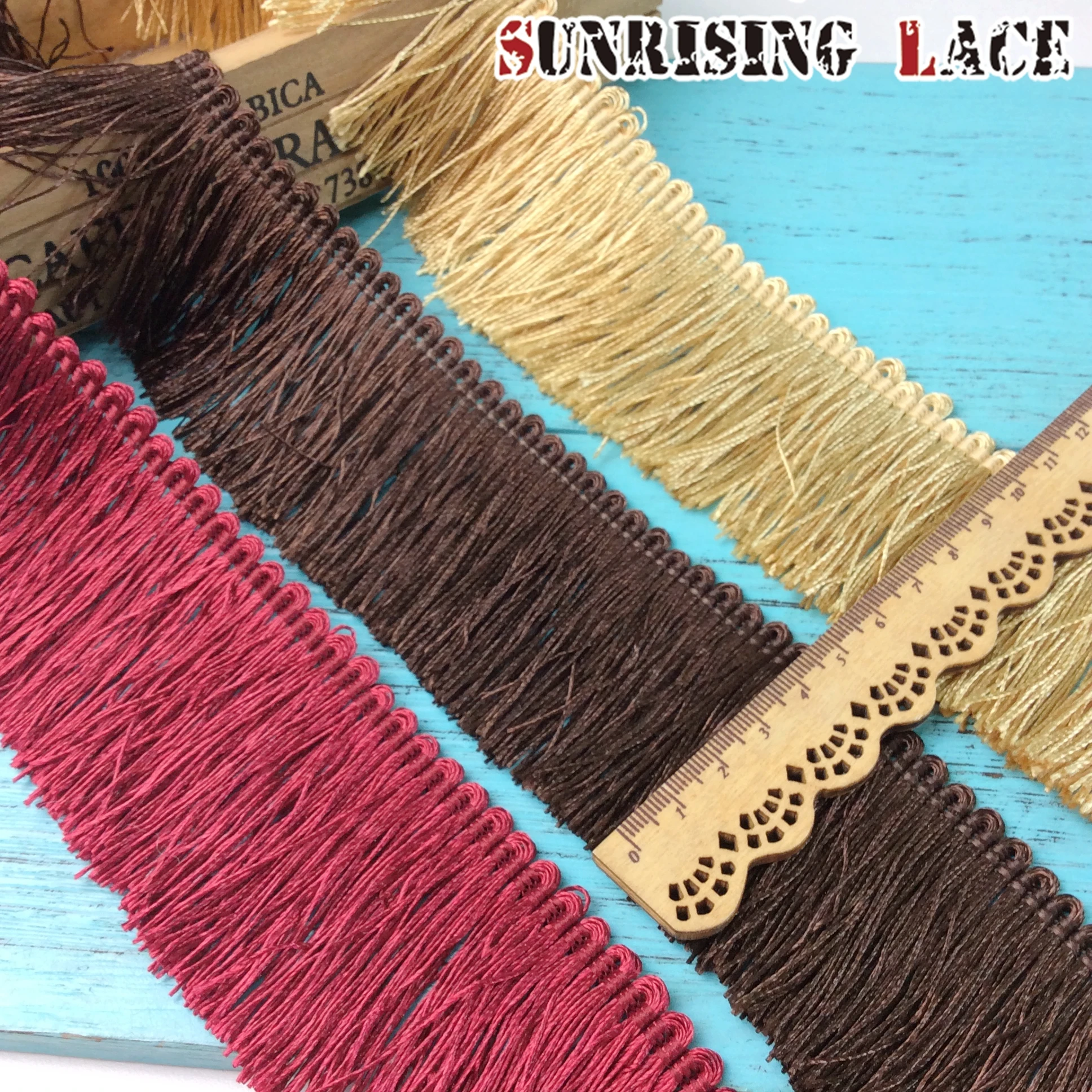 Long Rayon Silk Fabric Cut Trim Lace Chainette Fringe