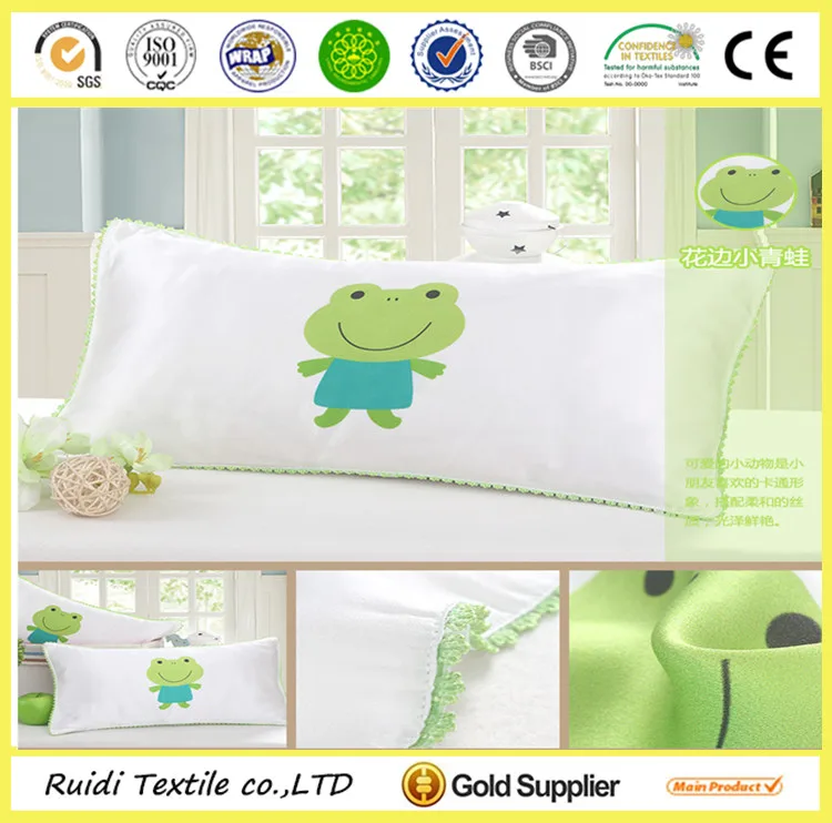 100% natural silk cartoon animal design printed toddler kids baby pillow case for bedding use