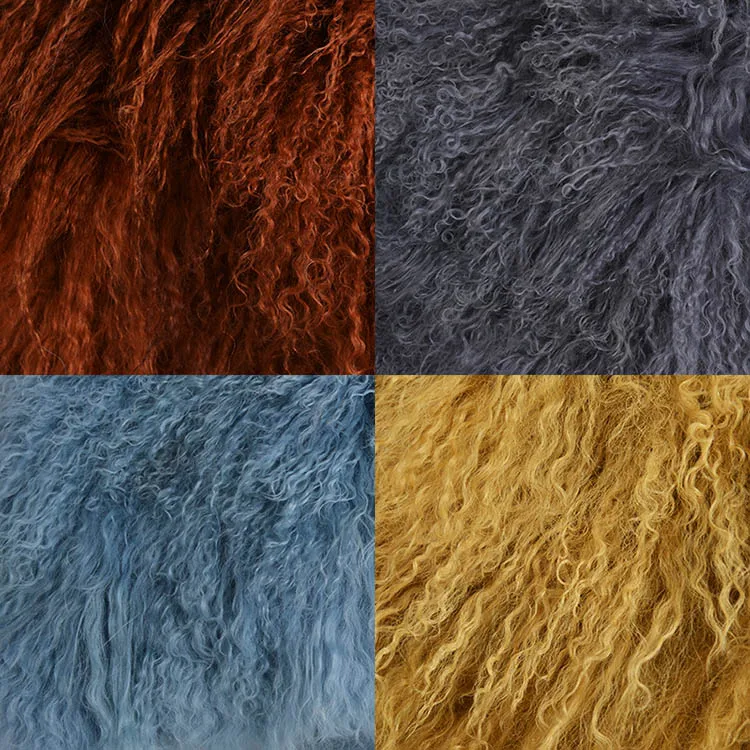 Decorative Real Mongolian lamb Sheepskin fur Cushion cover