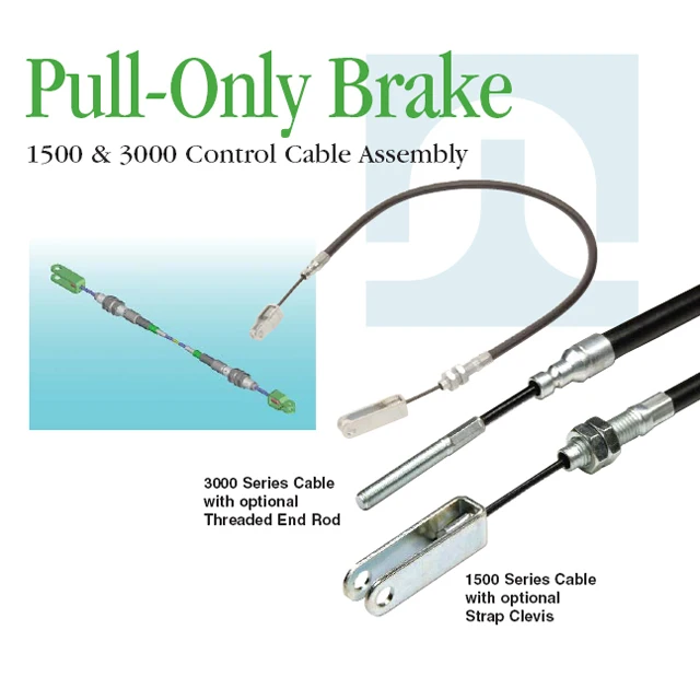 Motion Control Cables Pull - Only Brake With Threaded End Rod / Strap Clevis