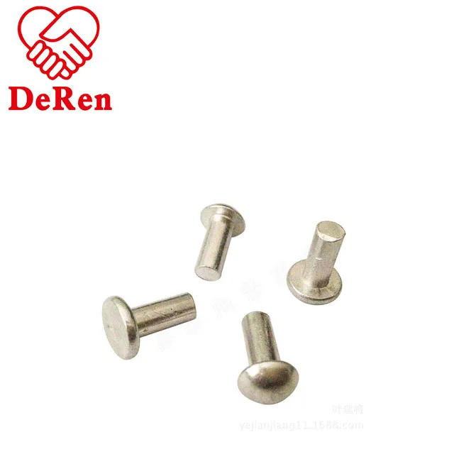China Factory pice high quality flat head solid/semi-tubular rivet DIN302/DIN124