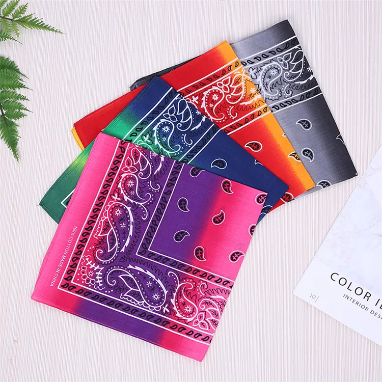 Wholesale price good style gradient color 100% organic cotton bandana