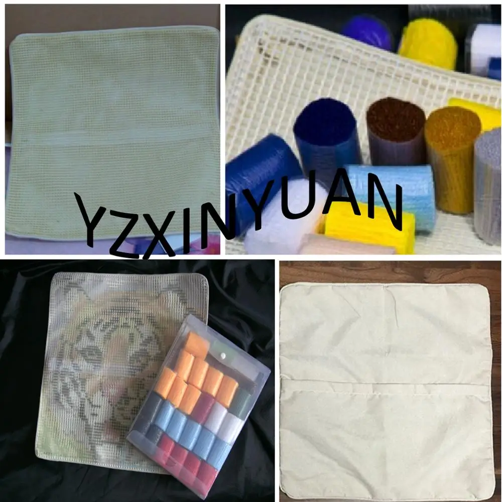 
Animal / Flower Latch Hook Rug Kits Pillow Case Making Package Latch Hook for Kids Beginners Handicraft Lovers 