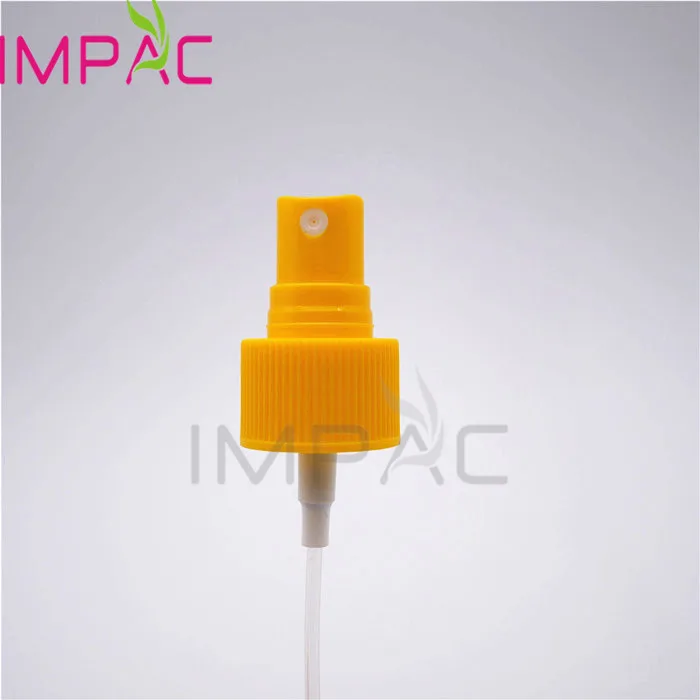  24 мм пластиковая желтая парфюмный насосный с крышкой для пластиковые флаконы духов
