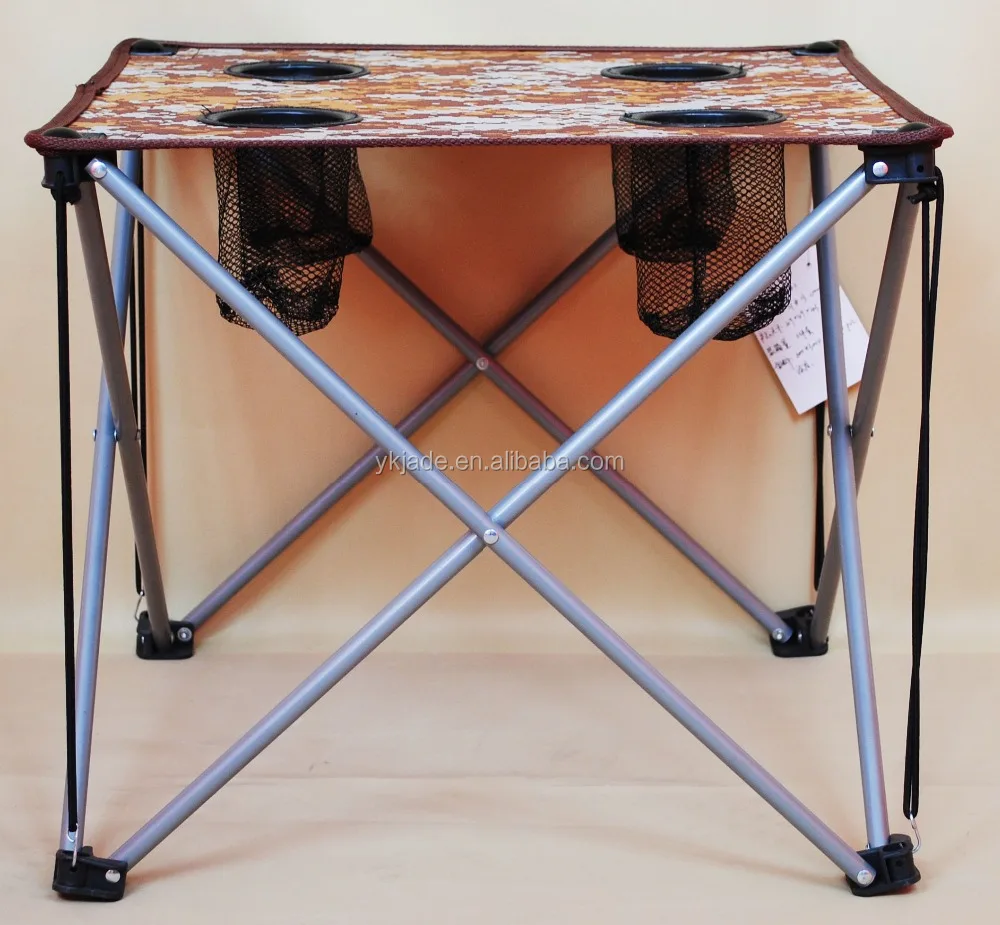 Promotional portable picnic table camping suitcase steel folding picnic table with 4 seats with low price