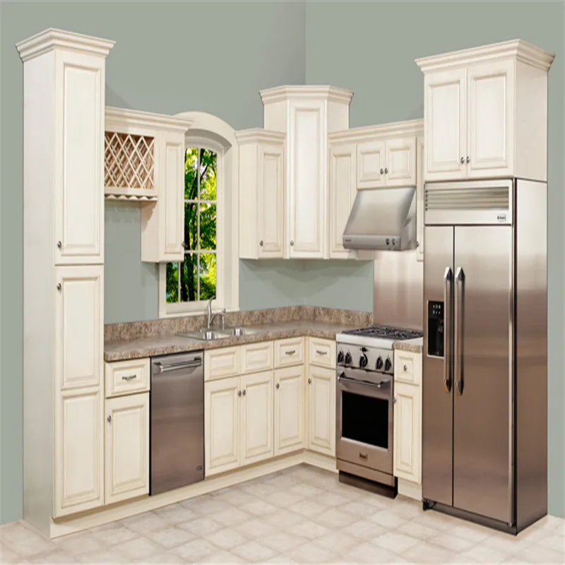 Melamine door panel with soft closing hardware kitchen cabinet