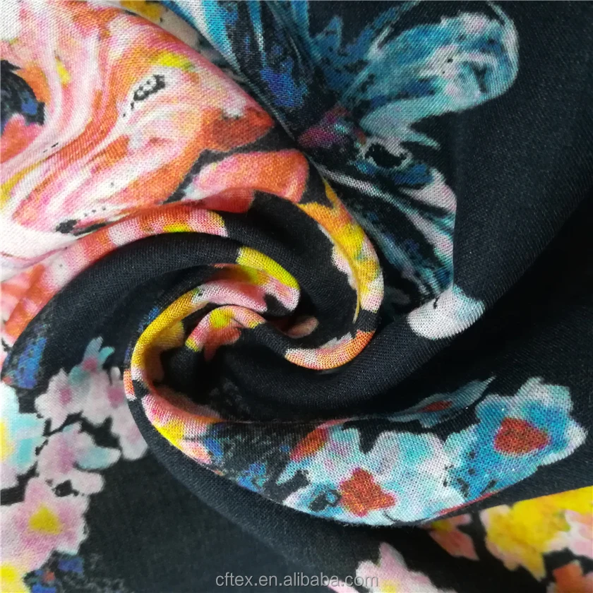 
2018 New Style Cheap custom Digital Printed 100% Rayon woven fabric 