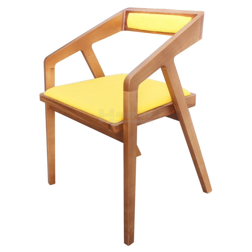 Modern design restaurant wooden chairs with cushion