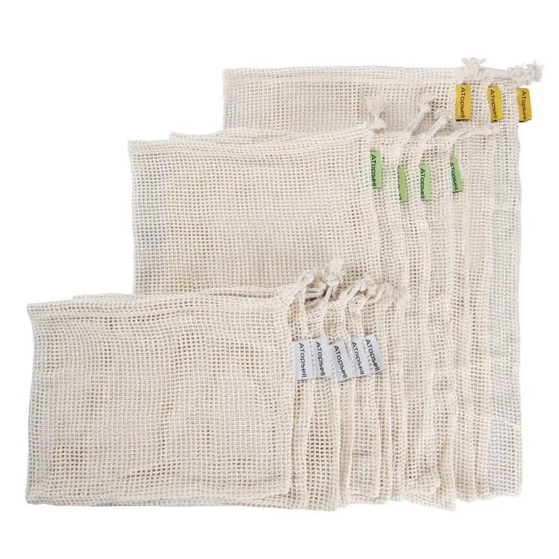 
12Pcs Reusable Mesh Produce Bags Washable Eco Friendly for Grocery Shopping and Storage Fruit Vegetable and Toys Set 