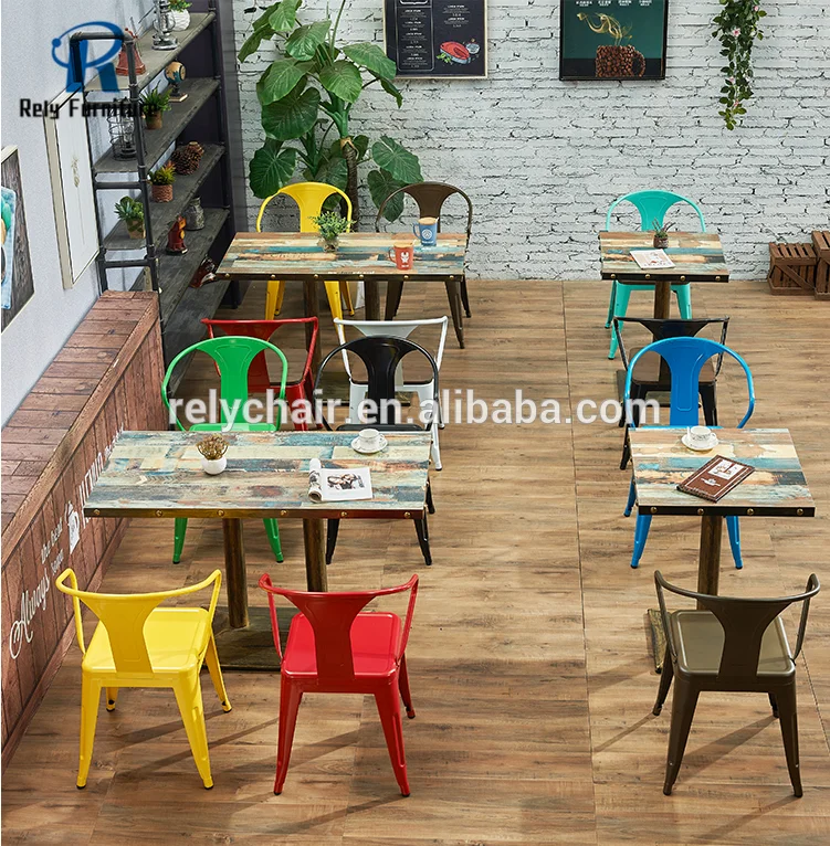 Hot Sale Design Restaurant Table Set Dining Metal Chair For Sale