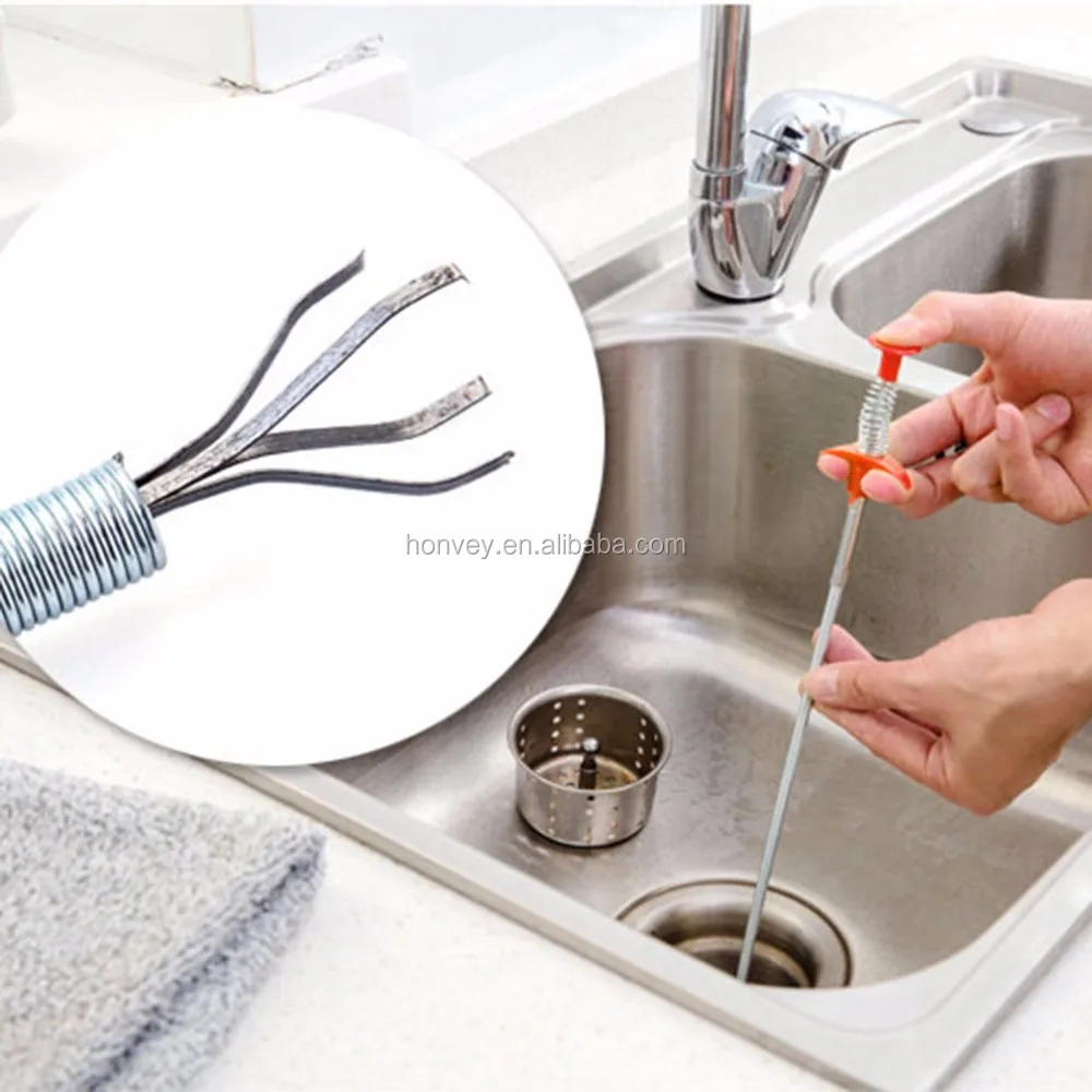 
Hair Drain Clog Remover Drain Relief Tool for Drain Cleaning, Flexible Grabber Pickup Tool, Retractable Claw Retriever Stick 