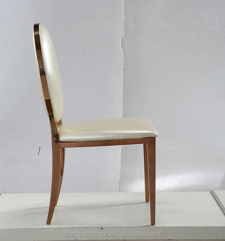 
Royal gold stainless steel legs oval back velvet dining room chair LH-002Y 