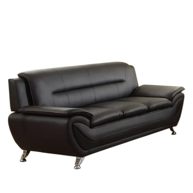 Fashion personalized black sofa furniture couch living room furniture leather sofa