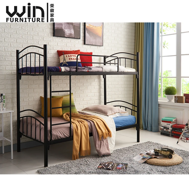 
Cheap Wooden Metal Bunk Bed Design Hostel School Twin Over Twin Bed 