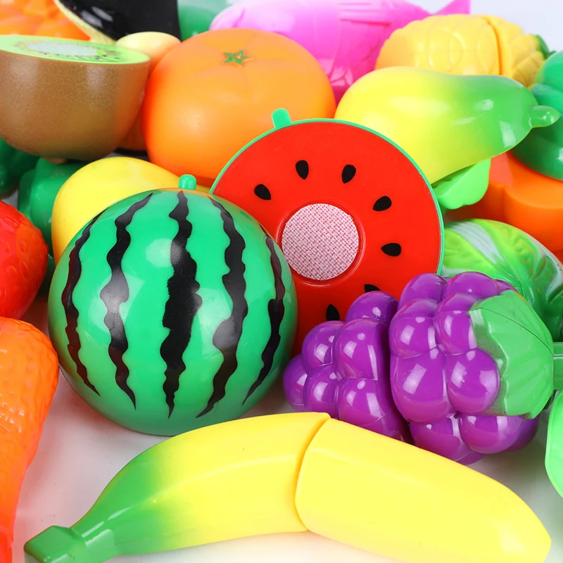 Children Kitchen Toys Food Trolley Basket Set Baby Cutting Fruit and Vegetable Toy Pretend Play Plastic XST Toys 7-10 Days