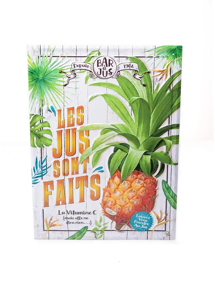 Wholesale Embossed Beer Bar Tinplate Sign Board Vintage Rectangular Advertising Tin Plate Custom Metal Sign