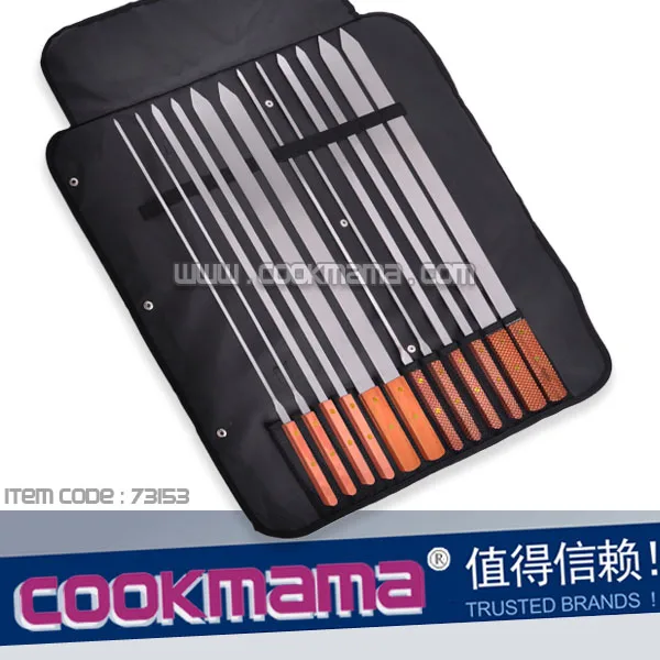 12PCS 58cm stainless steel kebab skewers with nylon bag