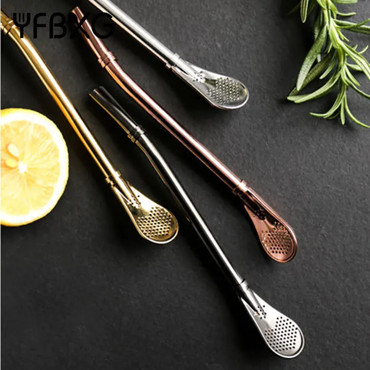 2019 trending spoon straw stainless steel straw spoon