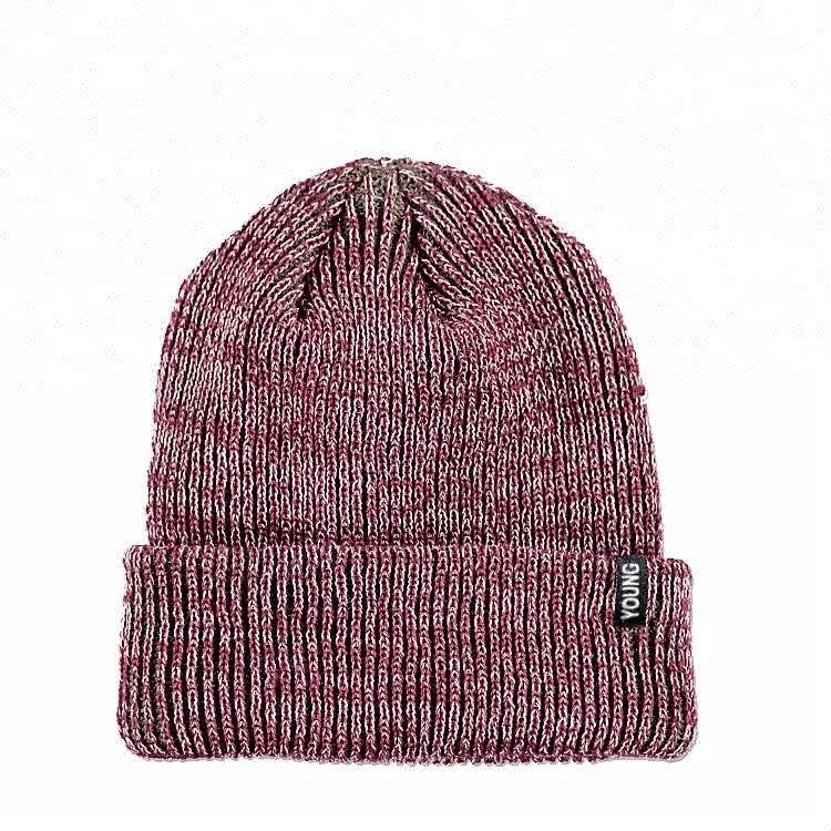 Rib Knitted Beanie WIth Custom Label, Custom Woven Label Beanie, Plain Color Beanie Wholesale