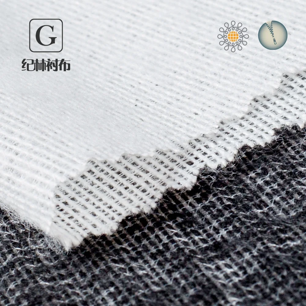 Tricot fusible interlining with hot melt adhesive warp knitting fabric interlining