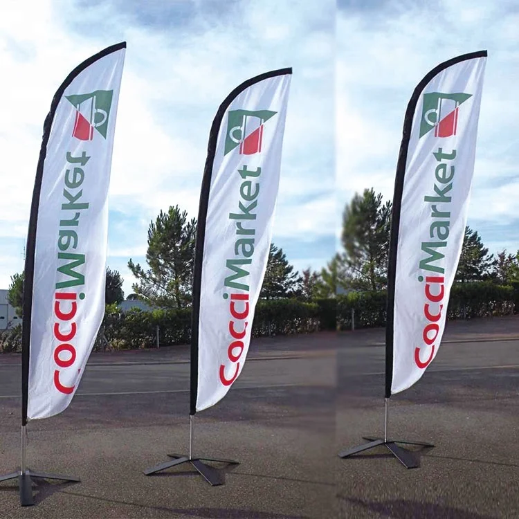 Custom Feather Banner Advertising Textile Beach Flag Car Flag Pole