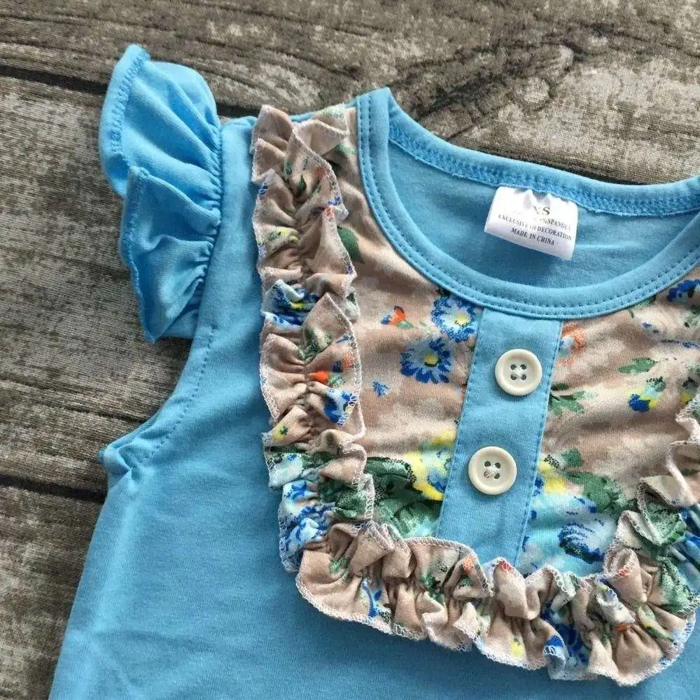 girls children summer  outfit  shorts clothing baby girl clothes floral clothes with hairbow