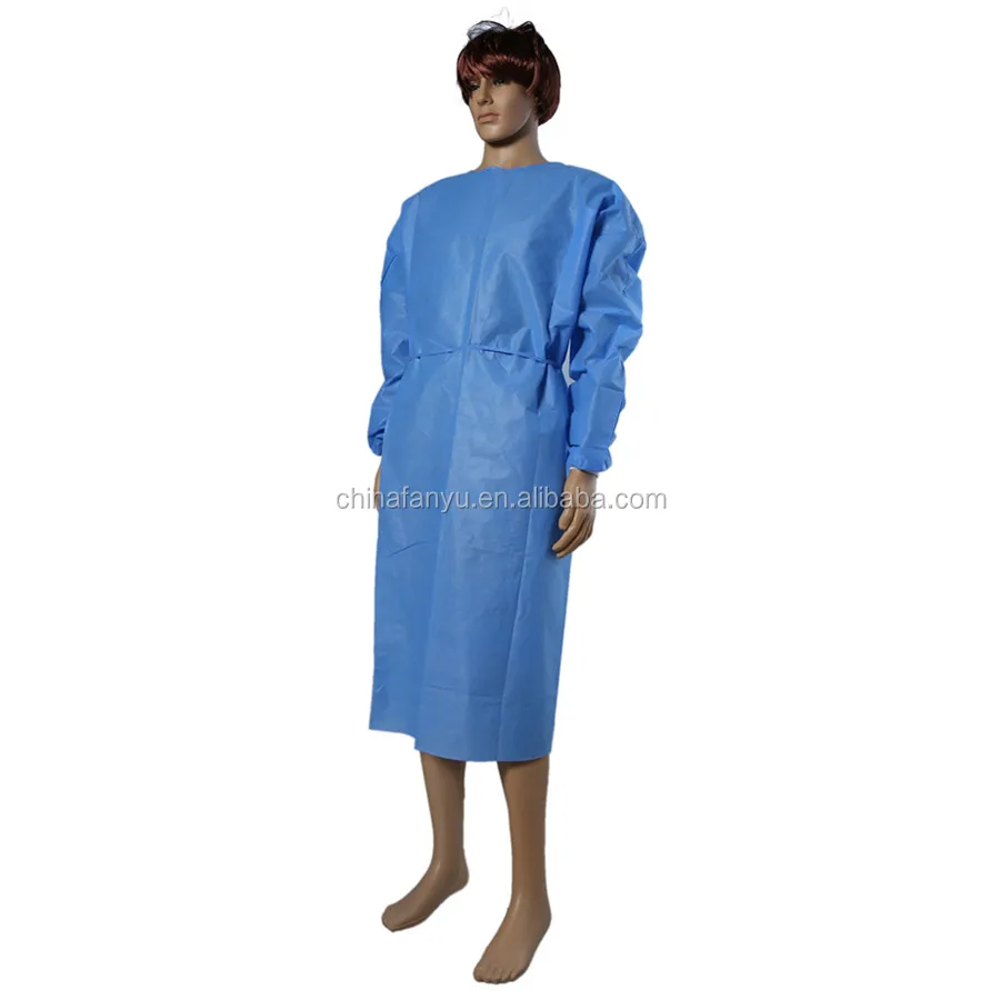 
disposable SMS PP isolation gown and surgical gown with different size and color 