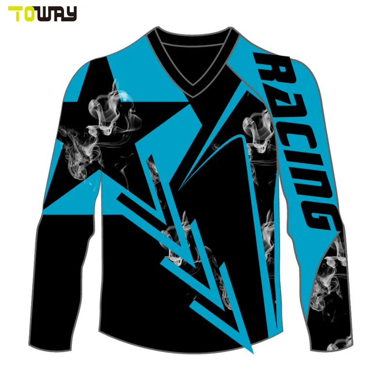 
Motocross Jersey White Motorcycle & Auto Racing Custom Motorbike Racing Suit Digital Heat Transfer Sublimation Print Sportswear 