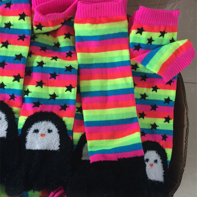 
MULTI COLOR Striped Fuzzy Toe Socks, Soft Polyester Animal Fashion Toe Socks, Warm Fuzzy Cute Animal Novelty Toe Socks 