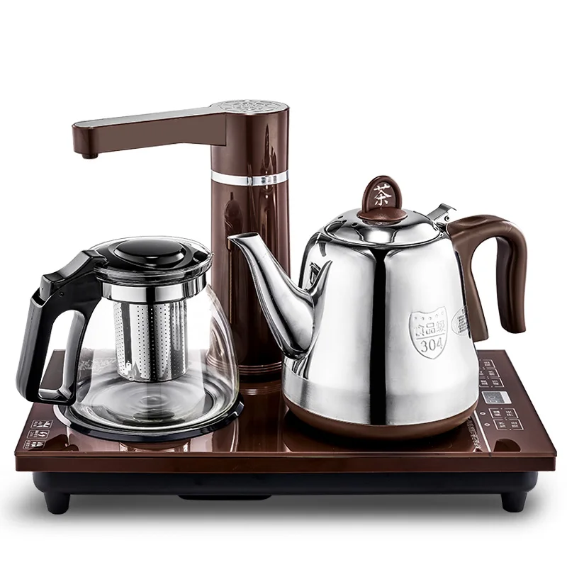 
Factory direct Supply Wholesaler Electric Heating Element High Glass Teapot Stainless Steel Kettle For Serviced Office 