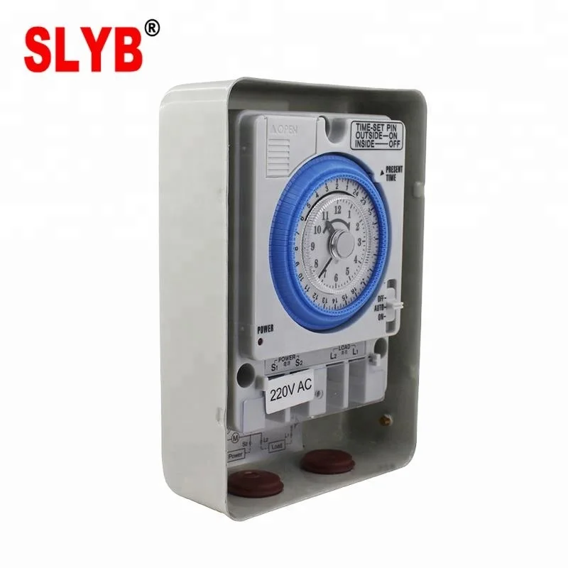 Механический Поворотный таймер TB35, переключатель с металлической коробкой, 24 часа, 220 В переменного тока