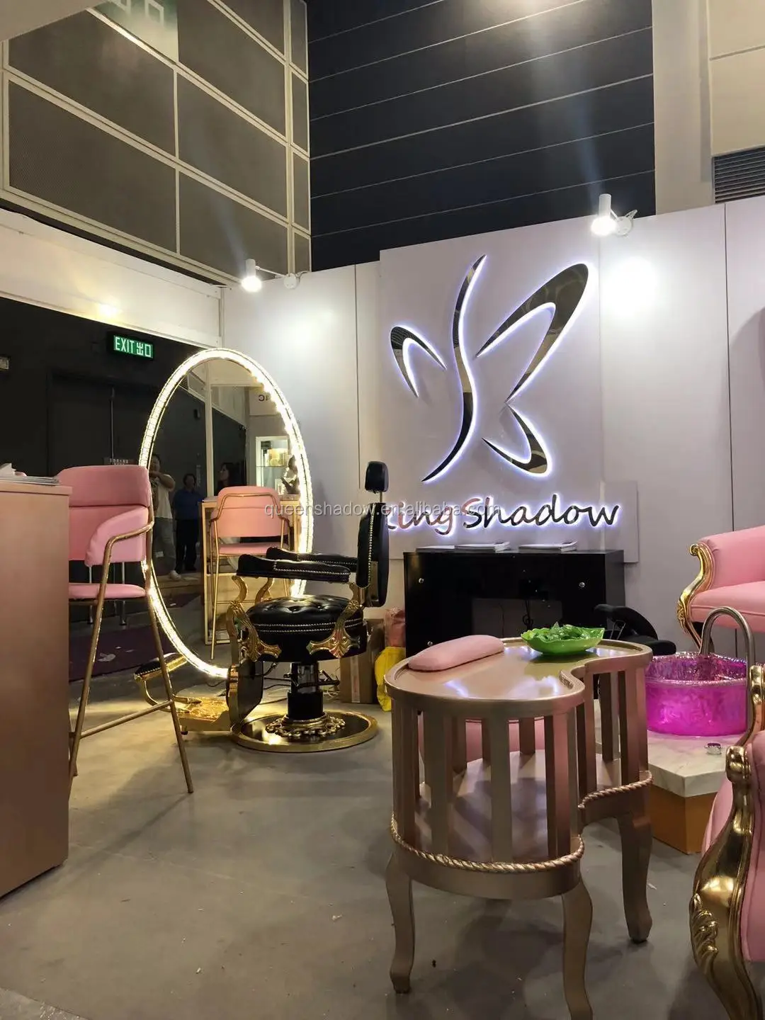 Modern design saloon equipment hair salon mirror station double sided styling mstations for salon