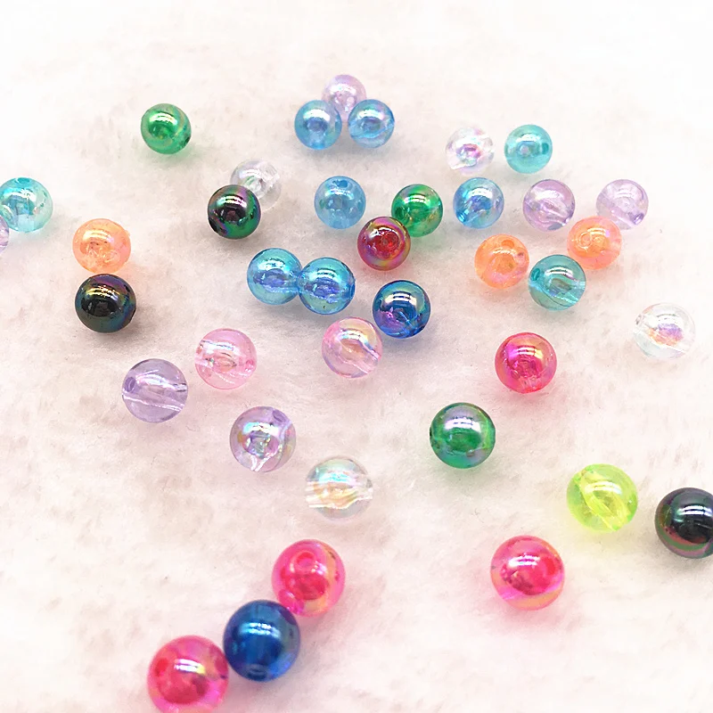 4mm 6mm 8mm 10mm 12mm 14mm 16mm 18mm 20mm AB Color Round Acrylic Bead Loose Spacer Beads For Jewelry Making DIY Bracelet