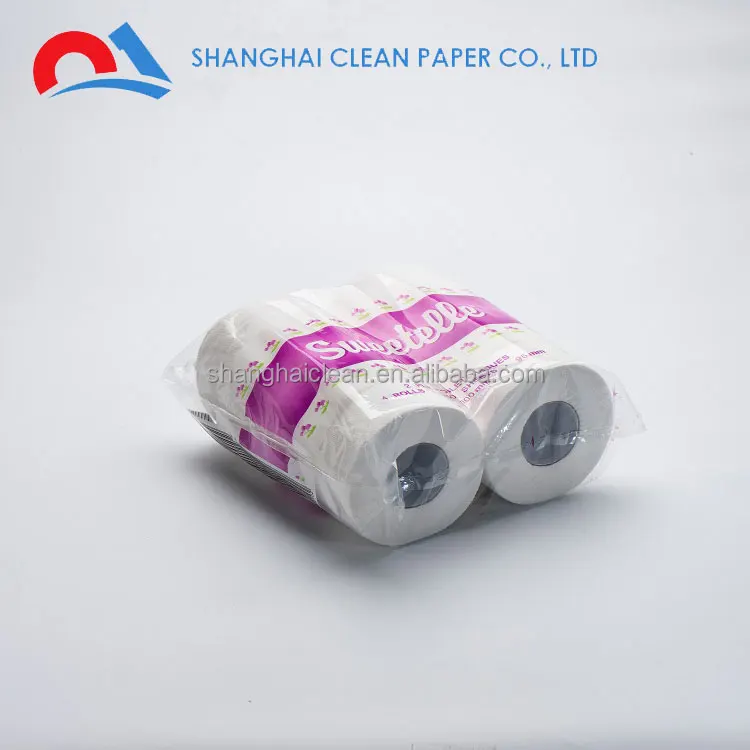 100% Recycle Pulp White Tissue Roll Natural Paper Napkin 2 Ply 300 Sheets Tissue Paper Custom Embossing Toilet Paper