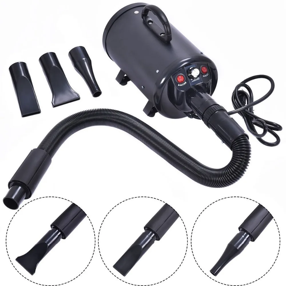 High Power Adjustable Dog and Cat Grooming Hair Dryer Dog Grooming Dryers with 3 Different Nozzles