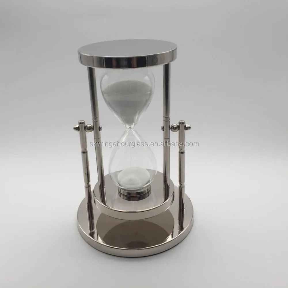 custom metal large hourglass stainless steel rotating sand timer