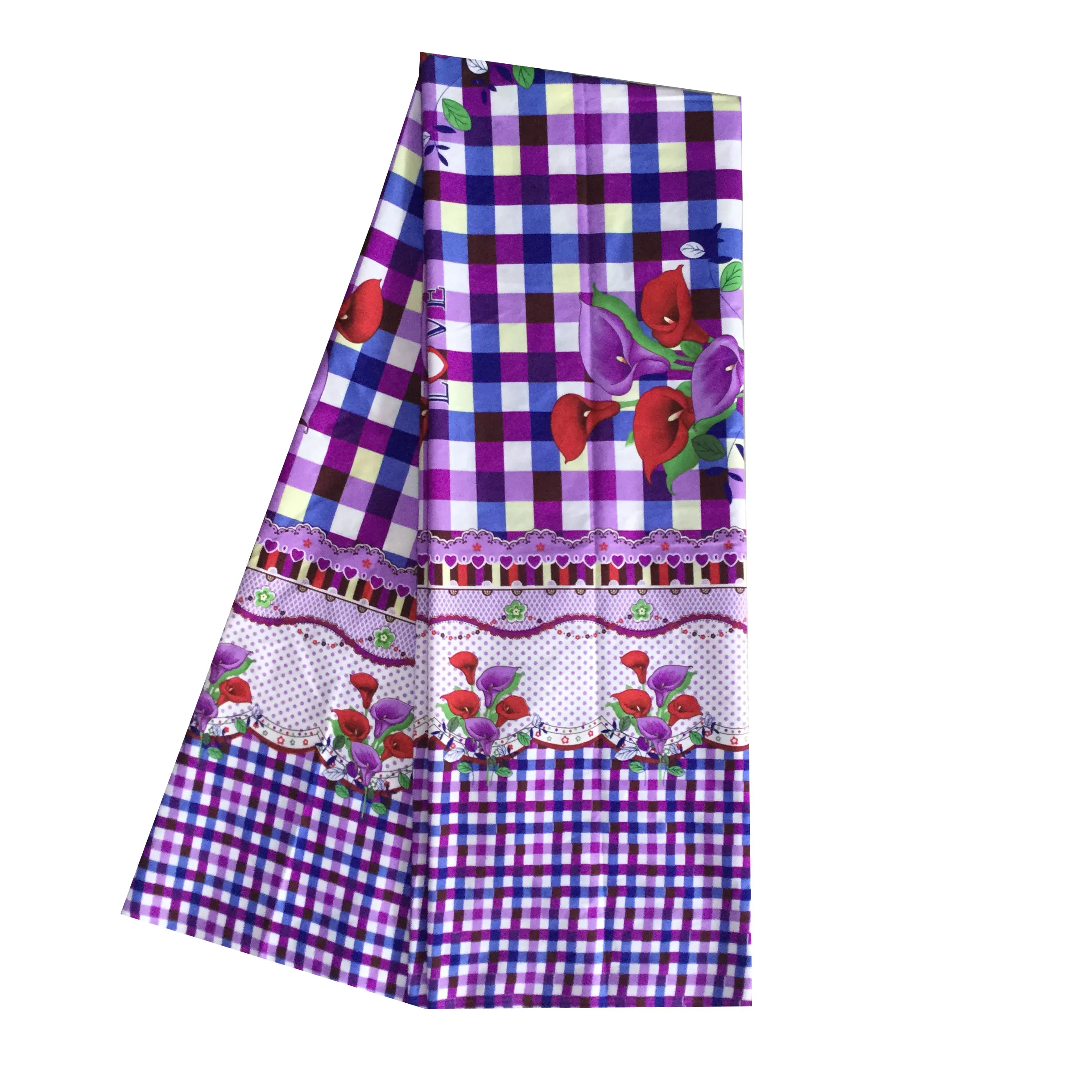 100% polyester printed fabric with multi-color pattern