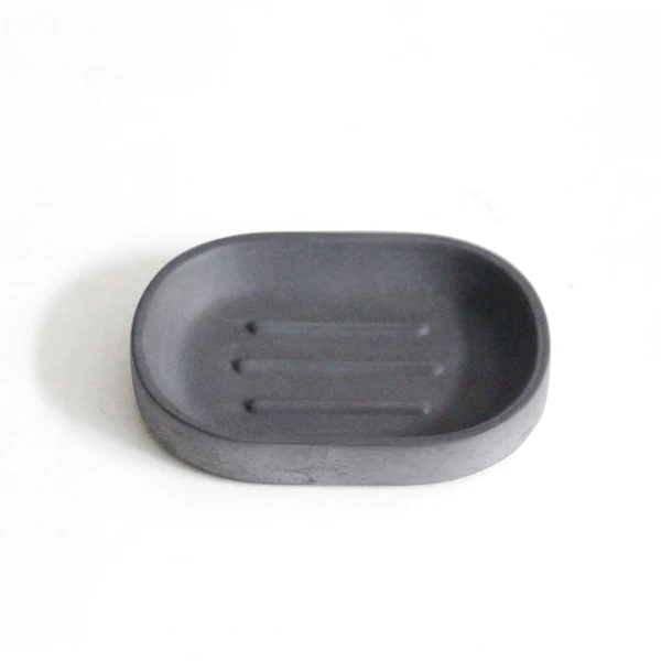 Concrete cement 5 pcs bathroom set with bamboo